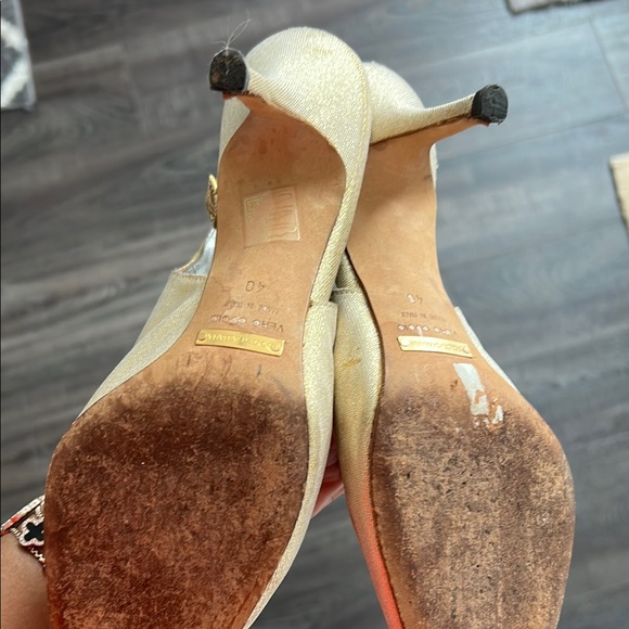 Elegant Gold Slingback Heels